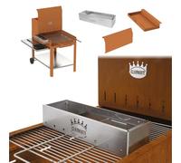 Barbecue à bois en acier Corten pour Serial Griller, Flipper avec grille en acier inoxydable, Super Flipper avec accessoires (Flipper avec Accessoires)