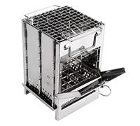 Barbecue à bois - En acier inoxydable - Pliable - Pour la cuisine, le pique-nique, les voyages, le camping - Fournitures et accessoires pour les campeurs