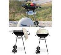 Barbecue à charbon Beige Ø 41 cm Grille de cuisson chromée Type WEBER