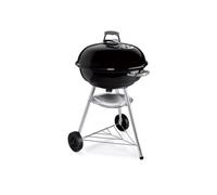 Weber Compact Kettle barbecue à charbon (version 2026) / trépied avec roulettes, conception résistante à la chaleur et à la corrosion, grille chromée à trois niveaux, 57 cm, noir