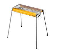 Barbecue à charbon de bois en acier inoxydable pour extérieur, parfait pour le camping et le jardin, jaune, 64 x 35 x 82 cm, solution de cuisson portable pour les amateurs de barbecue