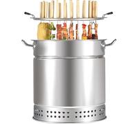 Barbecue à Charbon De Bois en Acier Inoxydable, Rôtissoire Verticale pour Kebab, Brunissage à 360 °, pour Cuisine en Plein Air, Camping, Barbecue D'arrière-Cour., B, A