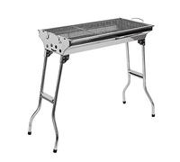 Barbecue à Charbon de Bois INOX Taille Grande BBQ Pliable Barbecue Grill à Charbon Four de Charbon Portable Robuste | Barbecue de Jardin, 5-10 Personnes(73 * 33.5 * 70cm)