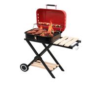 Barbecue à Charbon de Bois Pliable BBQ Mobile Grille avec Couvercle & Licencier