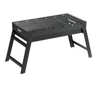 Barbecue à charbon de bois pliable portable dim. 74L x 30l x 37H cm avec grille acier noir Noir G