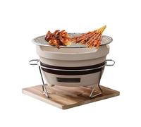 Barbecue à Charbon de Bois pour Barbecue, poêle de Table en Argile avec Grille métallique pour terrasse extérieure, Jardin, Camping et Pique-Nique (Taille L)
