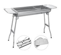 Barbecue à Charbon de Bois - SunJas - INOX Taille Grande BBQ Pliable Barbecue Grill à Charbon Robuste 73x32.5x68cm