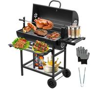 Barbecue à charbon de bois - SWAPY - Grille de cuisson XXL 70x35 cm - Thermomètre intégré - Évents réglables