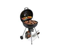 Barbecue à charbon - Double grille Ø54.5cm - Couvercle thermostat - Sur roues - Noir