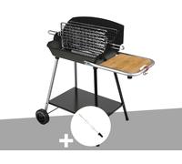Barbecue à charbon Excel Duo Grill sur chariot + Tournebroche - Somagic