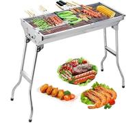 Barbecue à Charbon Grill Pliable Portable En Acier Inox Four Grille de Cuisson Démontable pour Barbecue de Jardin Extérieur Camping