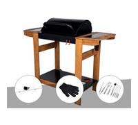 Barbecue à charbon Indiana + Kit tournebroche + Gant + Malette 8 accessoires G