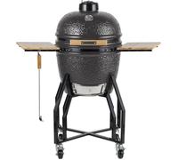 Barbecue à Charbon Kamado Gris Céramique Ø 56cm 22"" Grill Extérieur 122.1 x 69.6 x 117.4cm INTEC