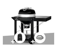 Barbecue à charbon kettle pro 57 cm sur chariot + housse de protection + lot de