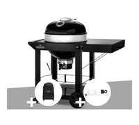 Barbecue à charbon kettle pro 57 cm sur chariot + housse de protection + rôtisso