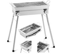 Barbecue à charbon pliable avec grille 43 x 25 cm