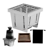 Barbecue à charbon portable de camping, cuisinière pliante en acier à chauffage rapide, mini grille pour barbecue | pour plage, pique-nique, fête, jardin, maison, voyage, randonnée, cuisson, etc