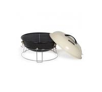 Barbecue à Charbon Portable Livoo DOC301 - ø34 cm, Grille Cuisson chromée - Revêtement en acier émaillé, avec clapet d'aération