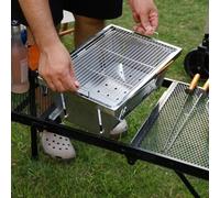 Barbecue à charbon portable en acier inoxydable 430 | Design pliable, transport léger, rangement facile, idéal pour le camping, pour une installation instantanée