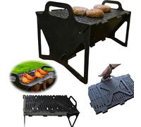 Barbecue à Charbon Portable et Pliable,Barbecue Portable - 40 * 22cm, Grill Portable pour Camping, Pique-nique & Terrasse, Compatible avec le charbon de bois et le bois - Mini Barbecue