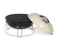 Barbecue à Charbon Portable DOC301 - ø34 cm, Grille Cuisson chromée - Revêtement en acier émaillé, avec clapet d'aération