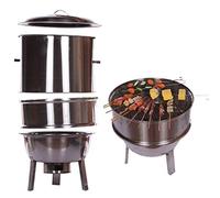 Barbecue à charbon portable pour la cuisine en plein air - Barbecue rond à charbon de bois et rôtissoire Design robuste pour une protection de qualité et une excellente saveur