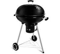 Barbecue à Charbon Rond dia. 57cm BBQ Mobile Barbecue Grill Portable de Jardin, avec Couvercle et 2 Roues - 60 * 57 * 82cm