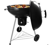 Barbecue à Charbon Rond Polyvalent - Pour Jardin, Camping et Terrasse, Fumage & Grillade 2 en 1, Mesures 23.6*22.4*32.3 inches