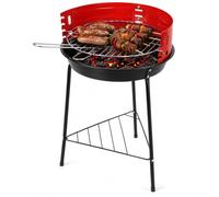 Barbecue à charbon semi-rond Ø 33 cm | Barbecue au charbon portable 3 pieds, grille chromée 29 cm, émaillé noir, petit barbecue au charbon de bois, barbecue portable