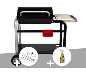 Barbecue à charbon Somagic Vulcano 2600 + Malette 8 ustensiles + Dégraissant barbecues