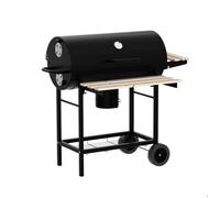 Barbecue à Charbon - SunJas - BBQ de Bois de Jardin avec 2 Etagères en Bois (101×70.5×94.5CM)