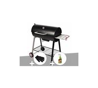 Barbecue à charbon sur chariot Michigan - Somagic + Gant de protection + Dégraissant pour barbecue