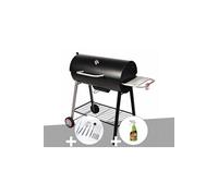 Barbecue à charbon sur chariot Michigan - Somagic + Malette de 8 accessoires inox + Dégraissant pour barbecue