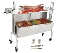 Barbecue à Charbon - VEVOR - Charge 60 kg 50 W 4 tr-min avec Tournebroche Électrique - 104x38 cm Haute Réglable -Camping