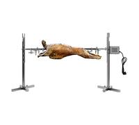 Barbecue à copeaux de cochon avec moteur, barbecue électrique d'agneau | Set de brochettes en acier inoxydable pour feu de camp, camping et jardin | 220 V avec broche rotative, rotation à 360° |