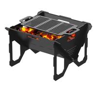 Barbecue à fente - Foyer pliable, barbecue pliable pour un rangement facile en acier, installation sans outils, léger - Foyer portable pour camping, jardin, hayon, camping-car, fête, cuisine en plein