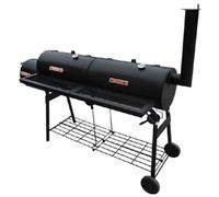 Barbecue à Fumoir avec 2 Chambres de Fumage Noir Grill Cuisine Jardin vidaXL