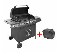 VidaXL 41905 barbecue et grill Chaudron Gaz naturel Noir, Acier inoxydable 12000 W