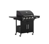 Barbecue à gaz avec 3 brûleurs de 3 kW chacun, filet de barbecue, table d'appoint, 132,4 cm x 55 cm x 109 cm