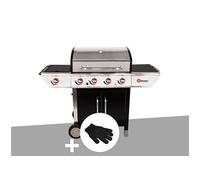 Barbecue à gaz avec chariot Manhattan 450GPI + plancha + Gant de protection