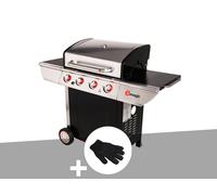 Barbecue à gaz avec chariot Manhattan 450GPI + plancha + Gant de protection