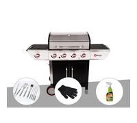 Barbecue à gaz avec chariot manhattan 450gpi + plancha + malette de 8 accessoire