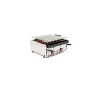 Barbecue à Gaz avec Pierre Volcanique et Grille Inoxydable Côtelée Réglable - - - Acier inoxydable4 brûleurs 370x600x260mm