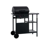 Barbecue à gaz avec table latérale à 3 niveaux Noir