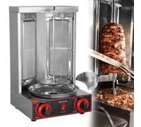 Barbecue à gaz, barbecue rotatif Kebab vertical avec 2 brûleurs, four rotatif en acier inoxydable, rôtissage de viande pour un usage commercial et domestique, solution de cuisson efficace