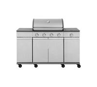 Barbecue a gaz - COOKING BOX - BRISBANE - Cuisine inox - 142 X 57 X 112 cm - Gris