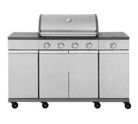 Barbecue a gaz - COOKING BOX - BRISBANE - Cuisine inox - 142 X 57 X 112 cm - Gris