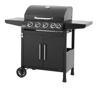 Barbecue à gaz - COOKING BOX - Paarl - 4 brûleurs - Surface de cuisson principal : 60 x 42 cm - Grille de maintien au chaud - Acier