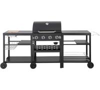 Barbecue à gaz cuisine d'extérieur - 12 kw - 4 brûleurs - Noir