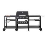 Barbecue à gaz cuisine d'extérieur - 12 kw - 4 brûleurs - Noir 6 G